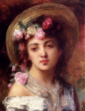  Flor Arte - La niña de las flores retrato de niña Alexei Harlamov